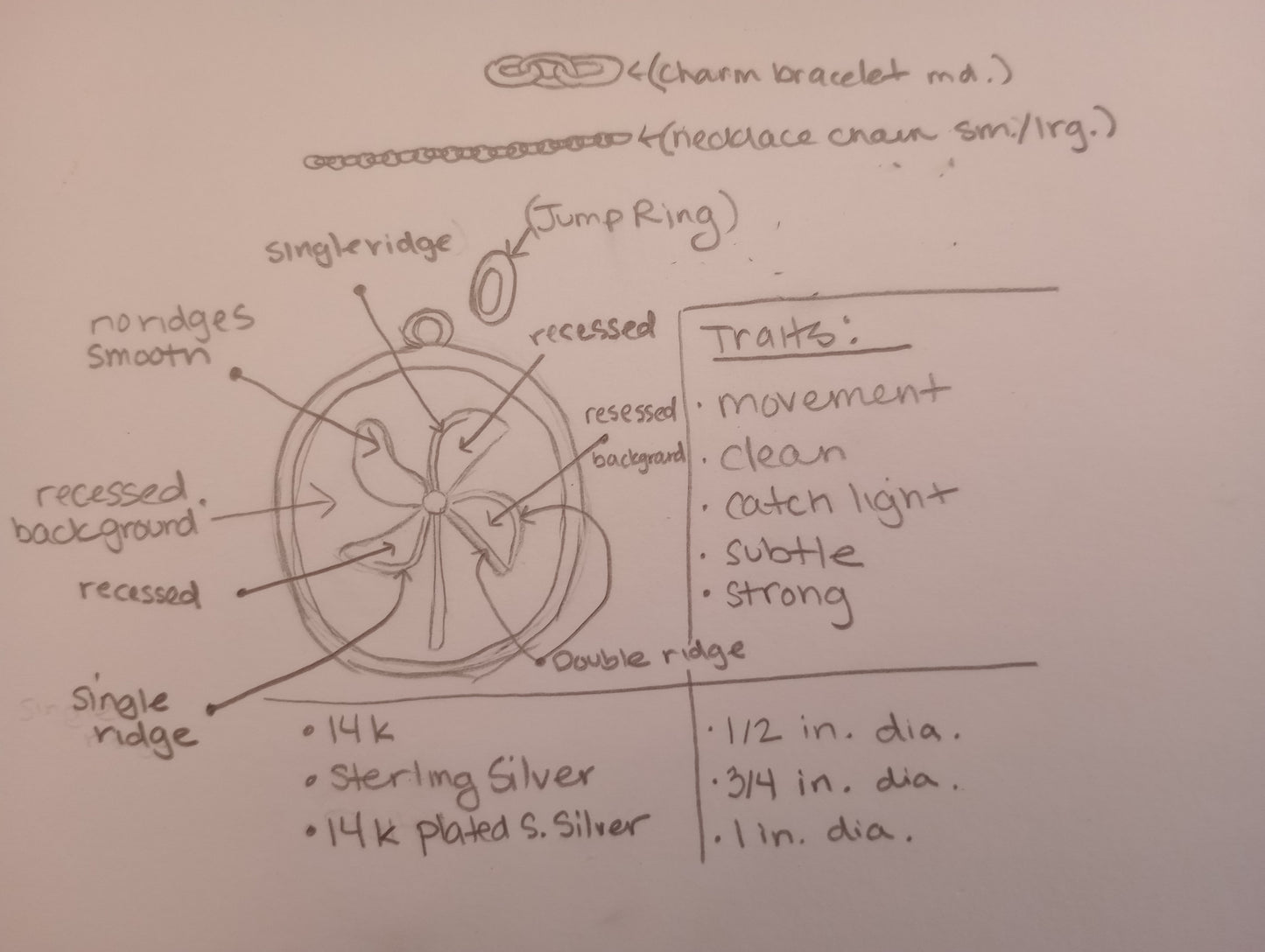 Pinwheel Charm – Small 14K Gold