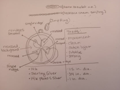 Pinwheel Charm – Small 14K Gold