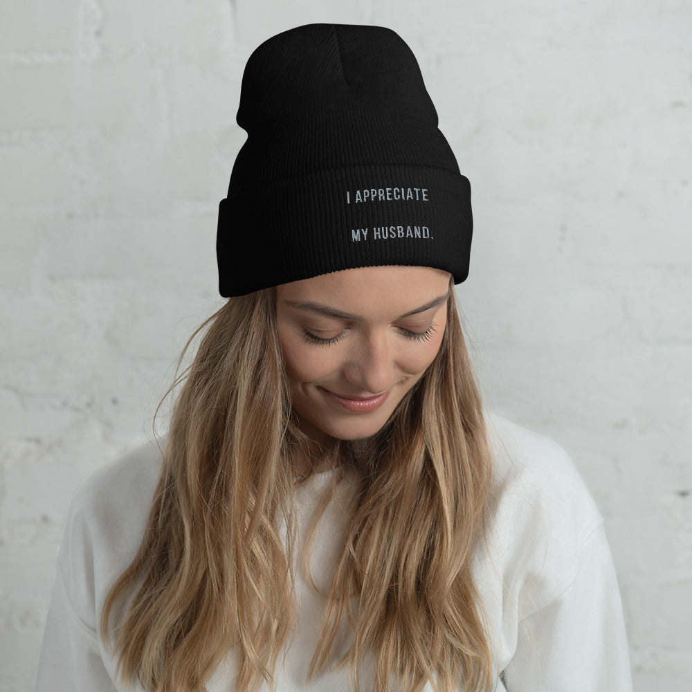 "I Appreciate My Husband" Cuffed Beanie _Too Cute