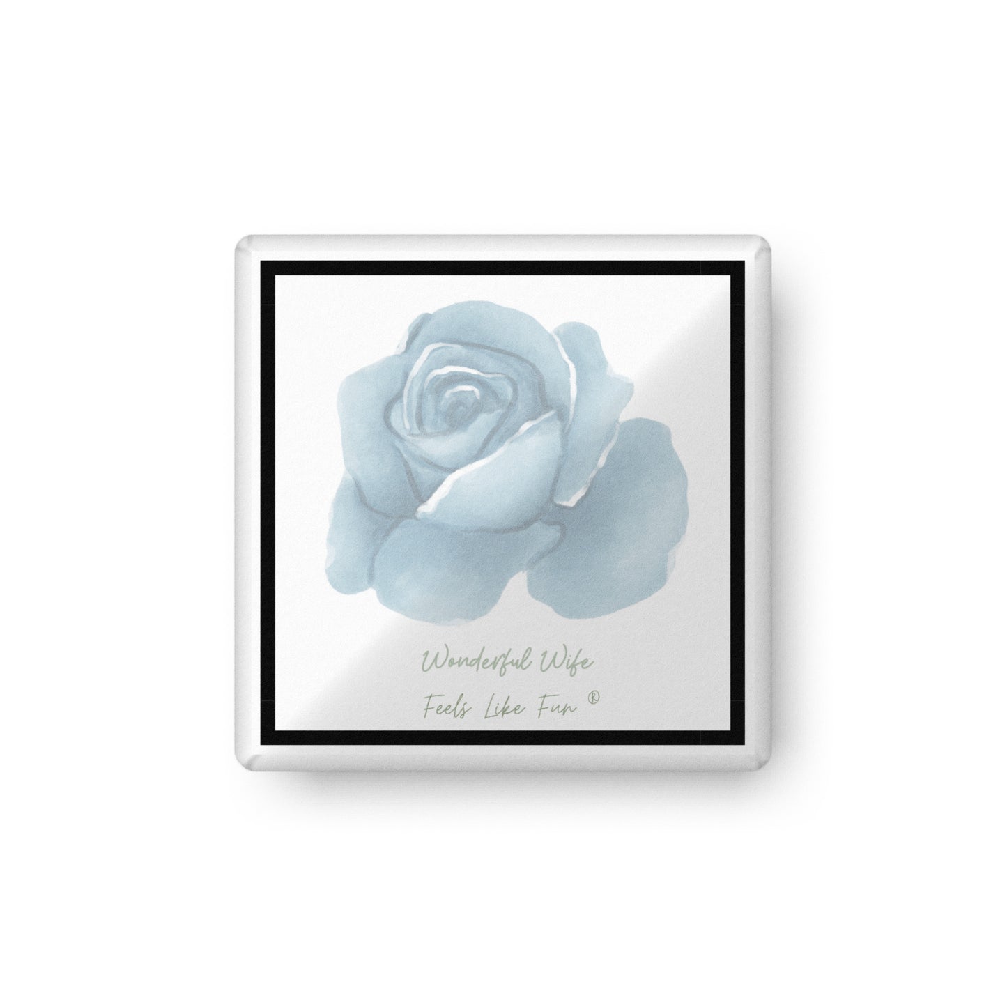 Wonderful Wife Custom Pillow with Blue Rose