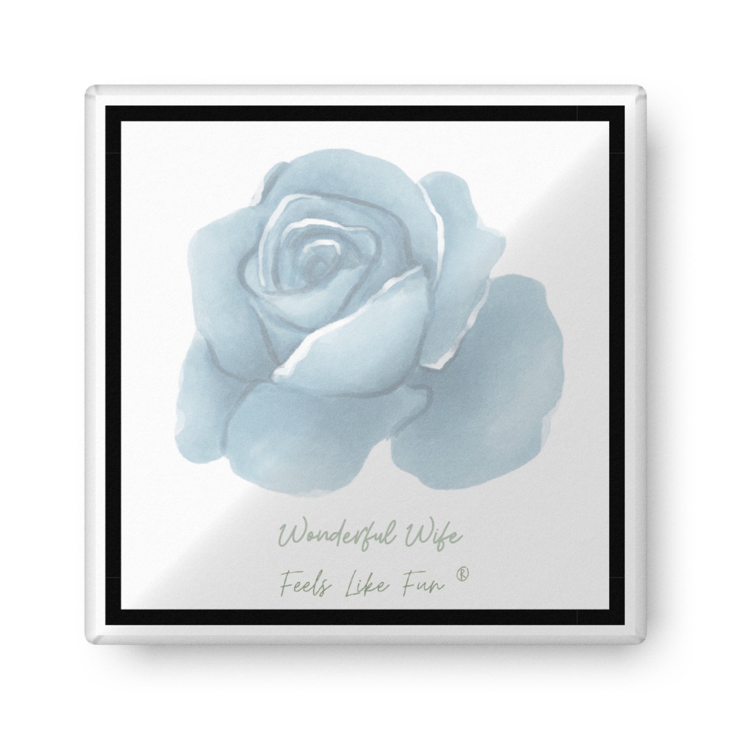 Wonderful Wife Custom Pillow with Blue Rose